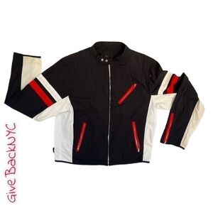 Vintage Zeus Windbreaker Black Red and White Size XL